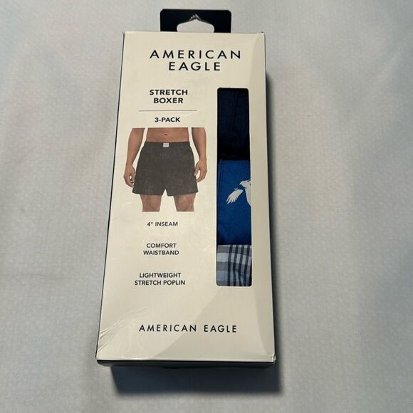 American Eagle Boxers Mens XS 3 Pack Blue - Picture 1 of 5